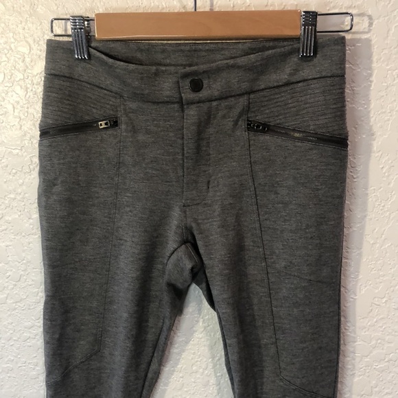 ATHLETA | Ponte Moto Gray Zip Legging Pant - Picture 3 of 13